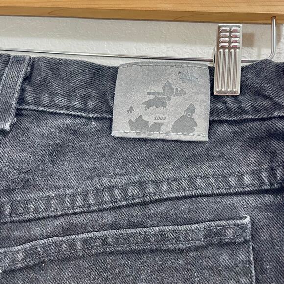 VTG Lee Women's Mom Jeans Black Stone Wash High Waisted Tapered Leg 34" Waist - Picture 8 of 12